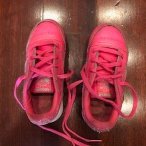 Hot-pink leather Reeboks, size 8 toddler